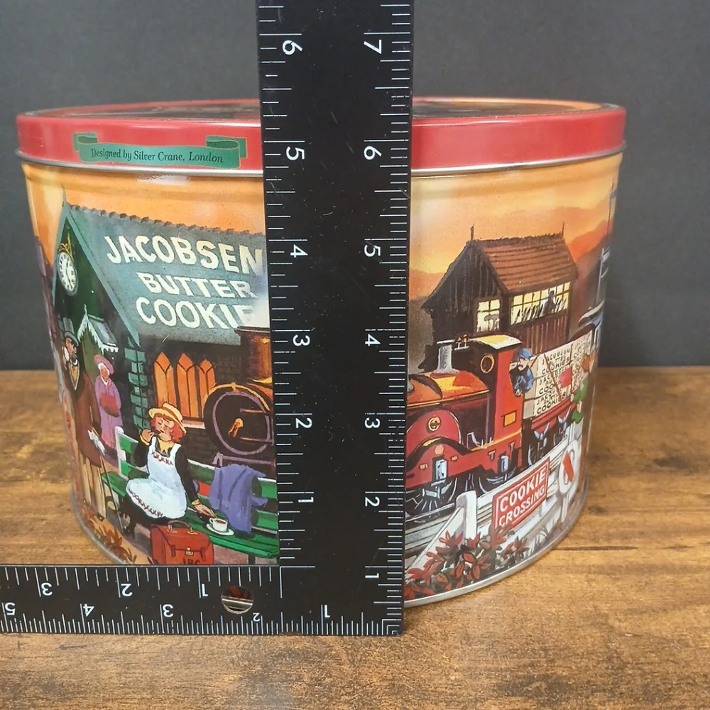 Jacobsen's Trains Imported Danish Butter Cookie Collectible Tin, Empty 9 x 6.25